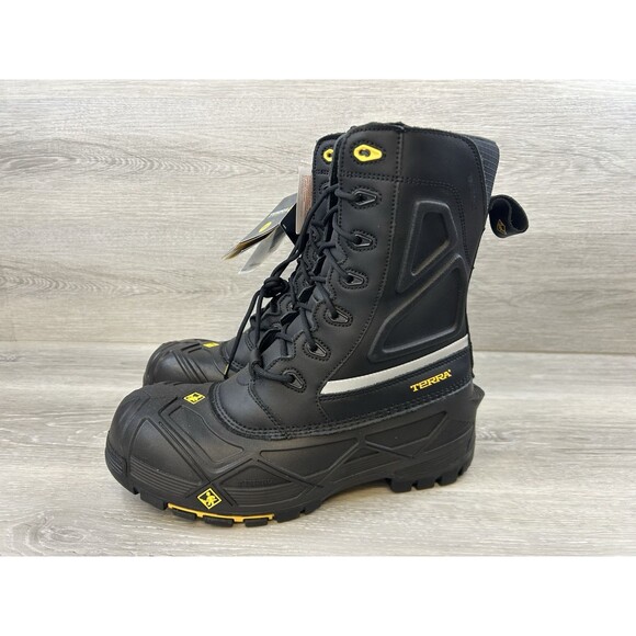 TERRA Crossbow Composite Toe Safety Work Boots Black Men's Size 10